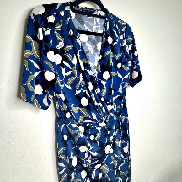 Banana Republic Factory Large Black Blue Floral Geometric Dresses Pull Over - Picture 9 of 11